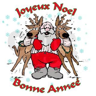French Santa & Reindeer 2.25 Magnet (10 pack) by nitsupak