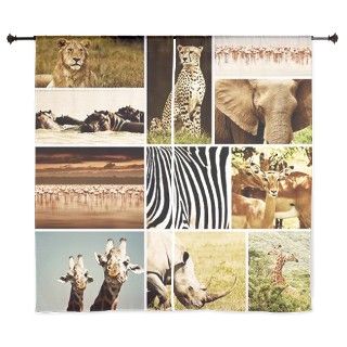 African wild animals safari collage, 60 Curtains by Admin_CP70839509