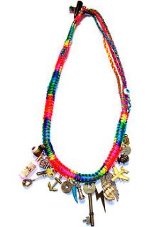 ibiza handmade statement charm necklace by hannah makes things
