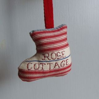 personalised house name little stocking by running hare art & design