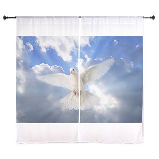white dove bird 60 Curtains by petdrawings