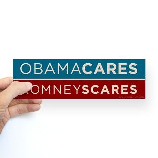Obama Cares, Romney Scares Bumper Sticker by palinvsjesus