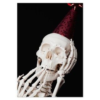 A skeleton wearing a party hat Invitations by ADMIN_CP_GETTY35497297