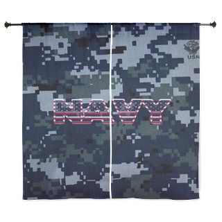 Navy Flag text with New Camo 60 Curtains by ADMIN_CP14263135