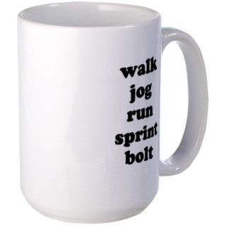 walk jog run sprint bolt text Mug by greatnessshop