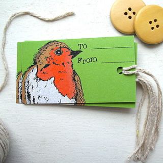 woodland robin christmas tags by goodnight boutique