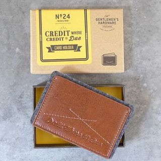 gentlemen's leather and felt cardholder by lilac coast