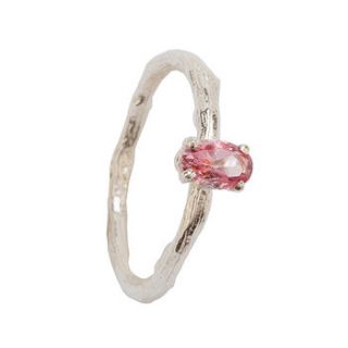 sterling silver and pink tourmaline ring by anthony blakeney