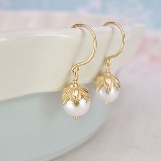 alluring fairy cup and ivory pearl earrings by sophie cunliffe