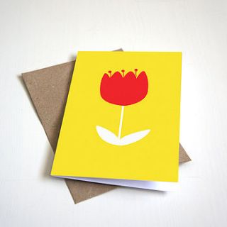 blank greeting card, tulip by alice rebecca potter