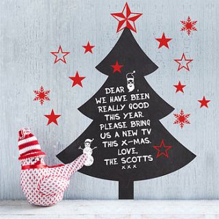 write and erase christmas tree wall sticker by sirface graphics