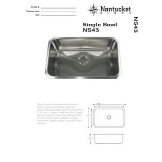 Nantucket Sinks 30 x 18 Elongated Single Bowl Undermount Kitchen
