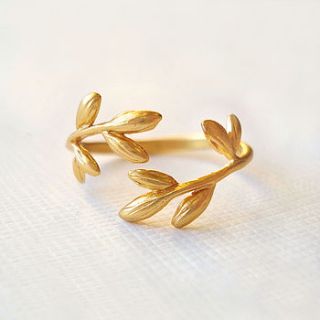 gold wrap leaf ring by belle ami