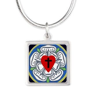 Luther Seal Tile 2 Silver Square Necklace by Admin_CP4284281