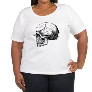 Skull Labell Womens Plus Size Dark V Neck T Shirt by Admin_CP58945568