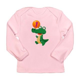 Alligator 1st Birthday Long Sleeve Infant T Shirt by stargazerdesign
