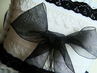 blackwhite lace wedding ring pillow by funkyart4kids by pjt