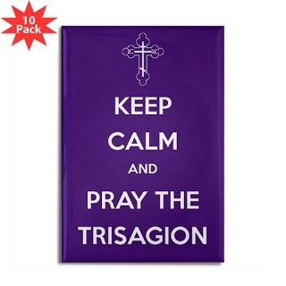 LT PURPLE KEEP CALM AND PRAY Rect Magnet 10 pack by theorthodoxshop