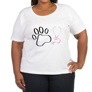 Vet Tech Paw Print + Stethoscope T Shirt by TheDriversShop