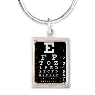 Eye chart gift Silver Portrait Necklace by bestsellingts