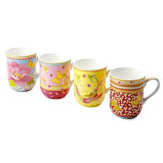 gift boxed set of four china mugs by la vie en rose sales
