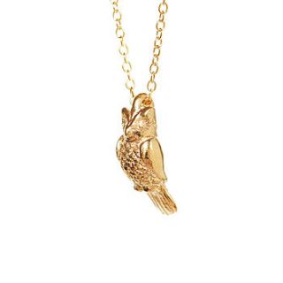 owl necklace 18k gold plated sterling silver by chupi