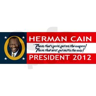 Herman Cain For President 2012 Bumper Sticker by bulldawg_grafx