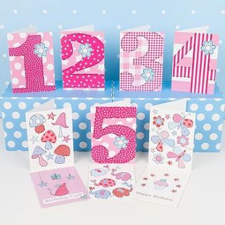 pack of ten birthday cards for younger girls by dots and spots