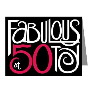 Fabulous at 50 Black Note Cards (Pk of 10) by floatinglemons