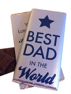 best dad in the world chocolate bar by tailored chocolates and gifts