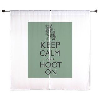 Keep Calm and Hoot On Owl Parody Humor Curtains by fringepop