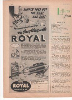 Royal Cylinder Vacuum Cleaners Home Cleaning 1950 Vintage Antique Advertisement  Other Products  