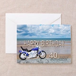 40th birthday beach bike Greeting Cards (Pk of 10) by SuperCards