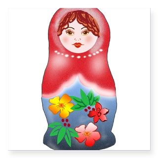 May Day Nesting Doll Square Sticker by Admin_CP4640419