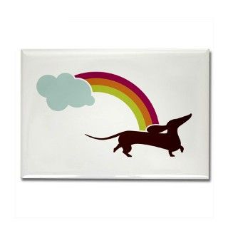 Rainbow Weenie Rectangle Magnet by weenieluv
