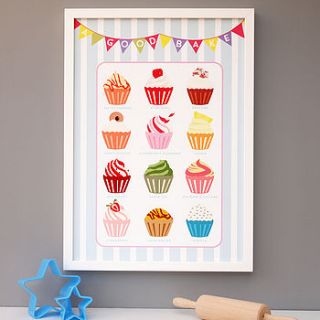 cupcake baking kitchen print by coconutgrass