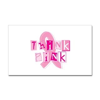 Pink Ribbon Rectangle Decal by DavetDesigns