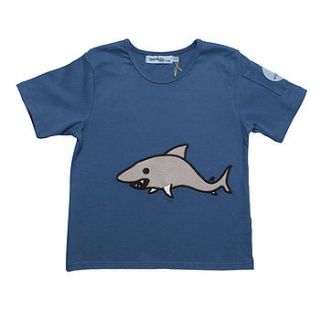 child's tee shirt with shimmy the shark by monkey + bob