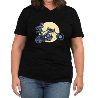 Skeleton Rider III Womens Plus Size V Neck Dark T by vicevoices