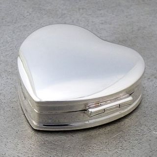 solid silver heart shaped box by hersey silversmiths
