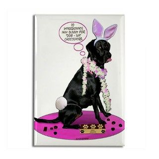 Black Lab Easter Rectangle Magnet by rufusremedies