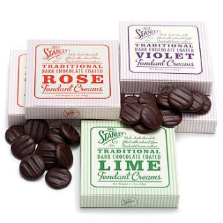 triple pack of chocolate fondant creams by mr stanley's confectionery