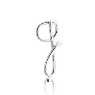 Bling Jewelry Sterling Silver Letter G Script Initial Pendant 18 inches Pendant Necklaces Jewelry