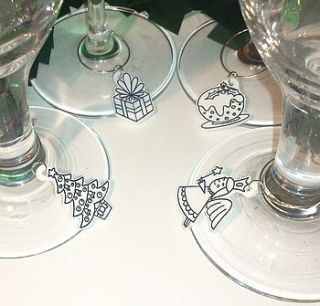 christmas wine glass charms by flaming imp