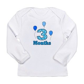3 Months   Baby Milestones Long Sleeve T Shirt by MightyBaby