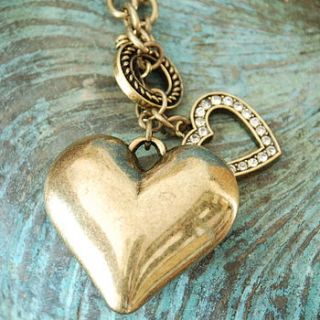 chunky heart charm necklace by the heart store