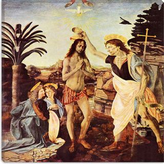 iCanvasArt Batismo de Cristo Canvas Wall Art by Leonardo da Vinci