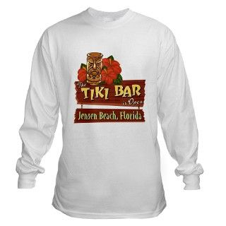 Jensen Beach Tiki Bar   Long Sleeve T Shirt by tropicspot