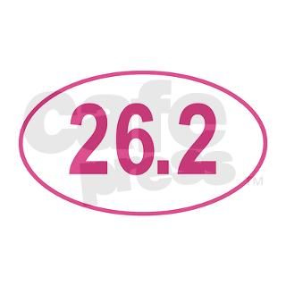Pink 26.2 Marathon Oval Decal by MegaShark
