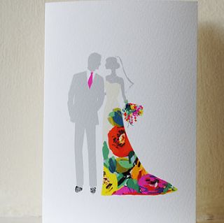 bride and groom card by kitty mccall